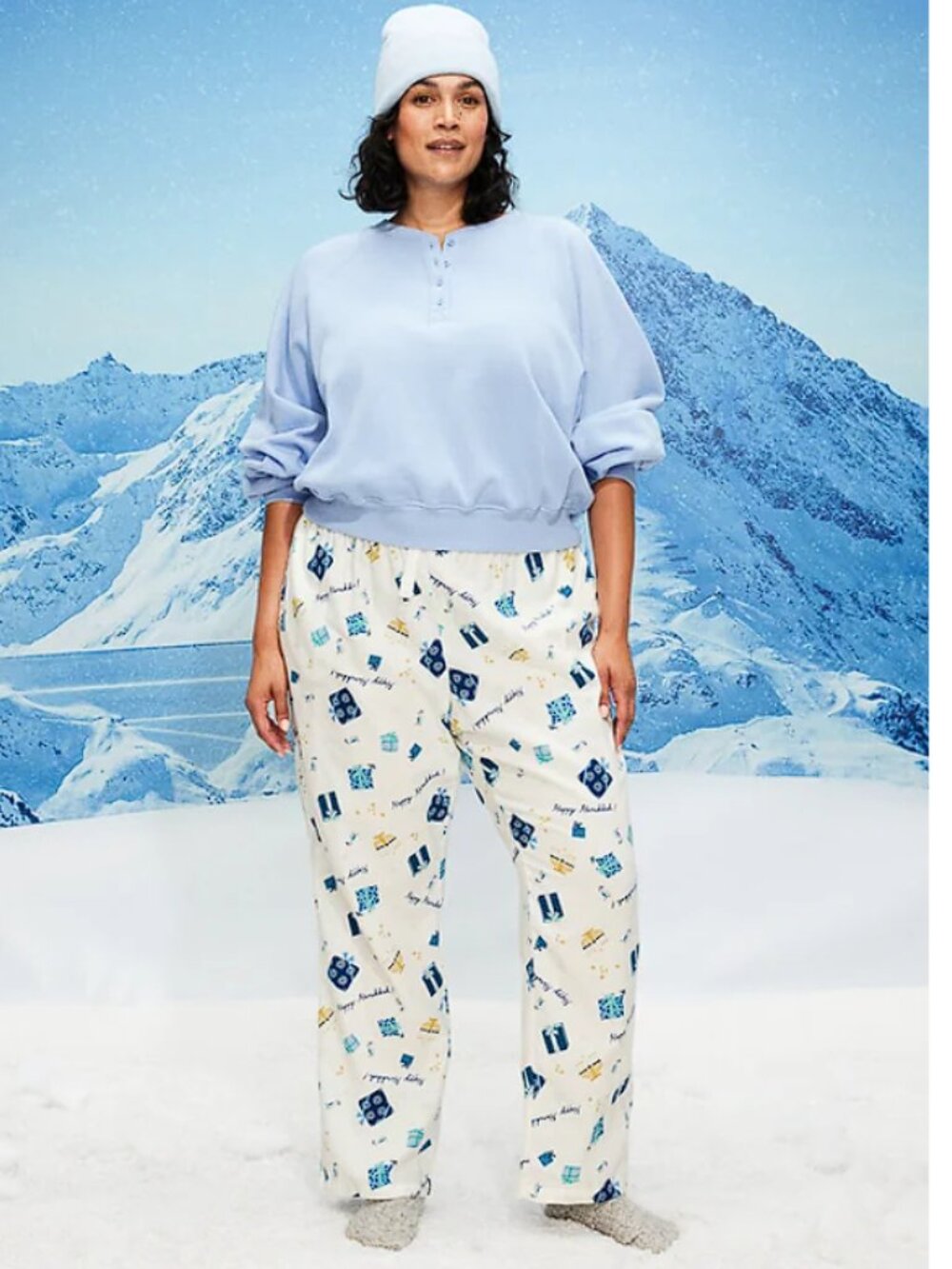 Old Navy Women's Mid-Rise Printed Flannel Pants Pajamas Hanukkah (2XL) NWT!